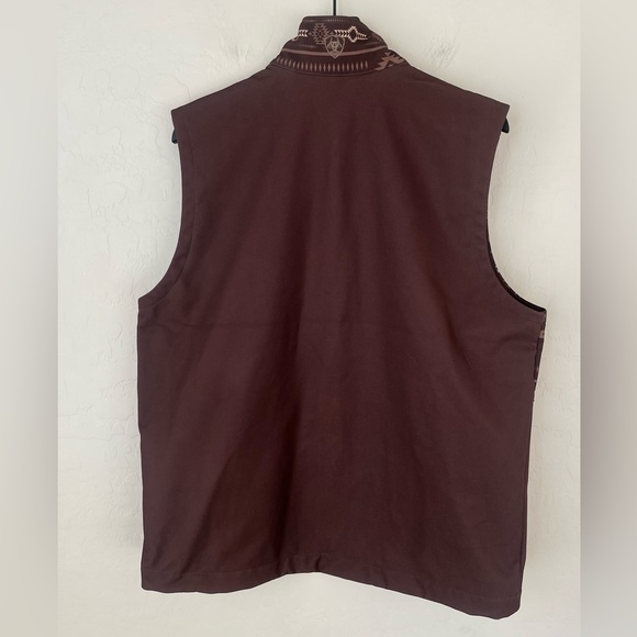 Ariat Logan soft shell zip up vest brown southwest print large - Picture 4 of 14